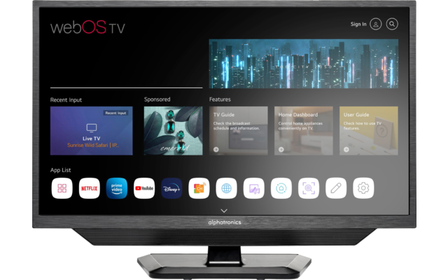 Alphatronics SLA-Linie DSBW plus LED TV mit Triple Tuner / DVD Player inklusive DVB-T Stabantenne