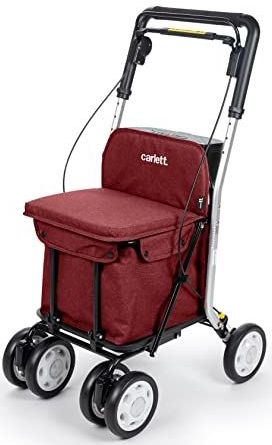 Carlett - Lett800 - Rollator en Boodschappentrolley - Rood - 29 liter