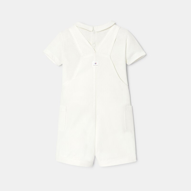 Ensemble de cérémonie en coton bio blanc naissance Absorba Blanc
