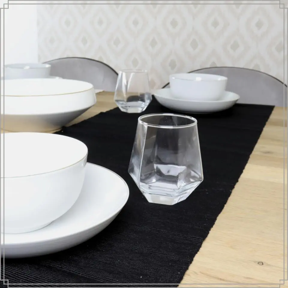 OTIX Waterglazen Set van 12 300ml Diamant vorm Transparant Glas