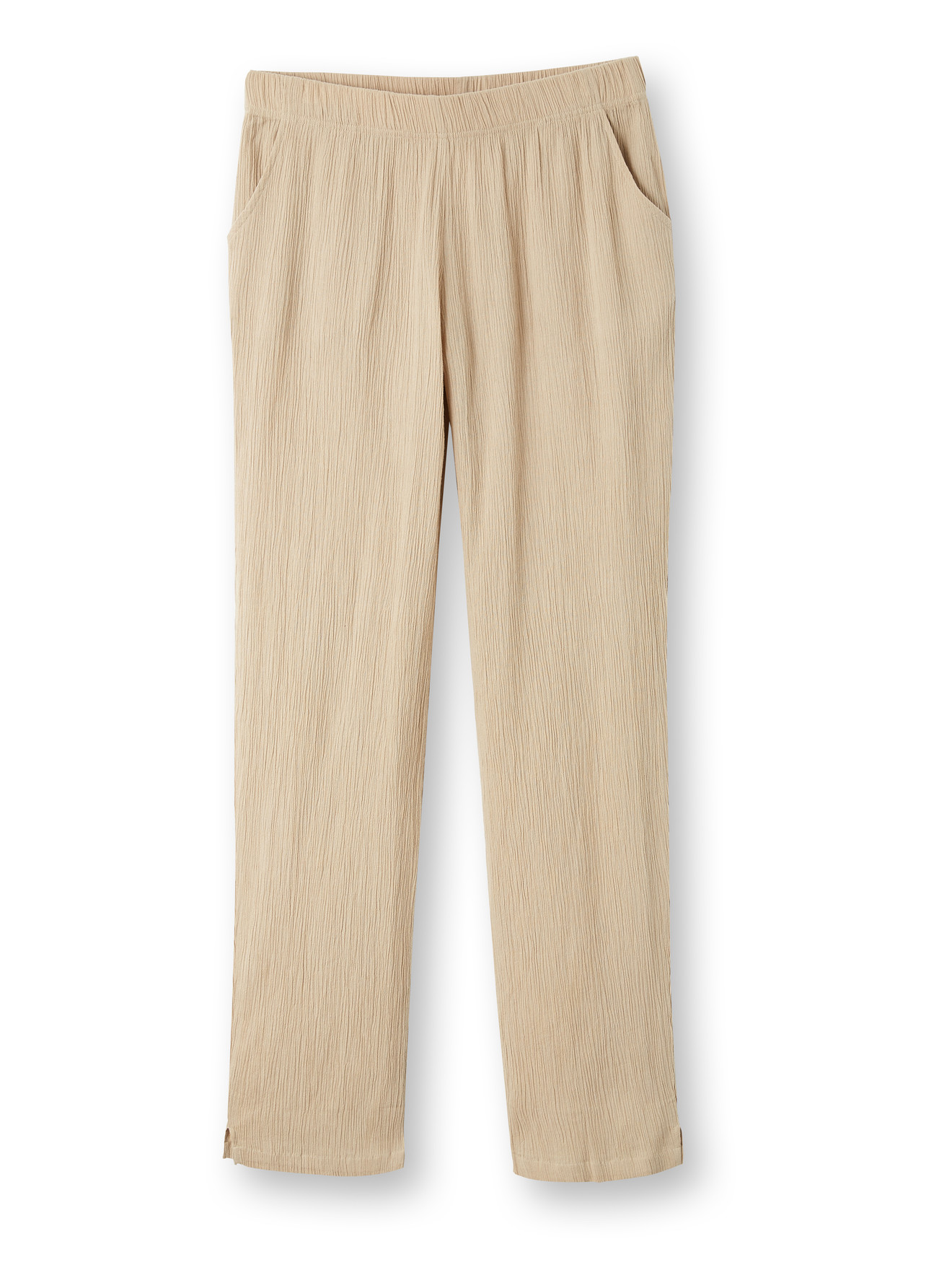 Pantalon en tissu créponné pur coton