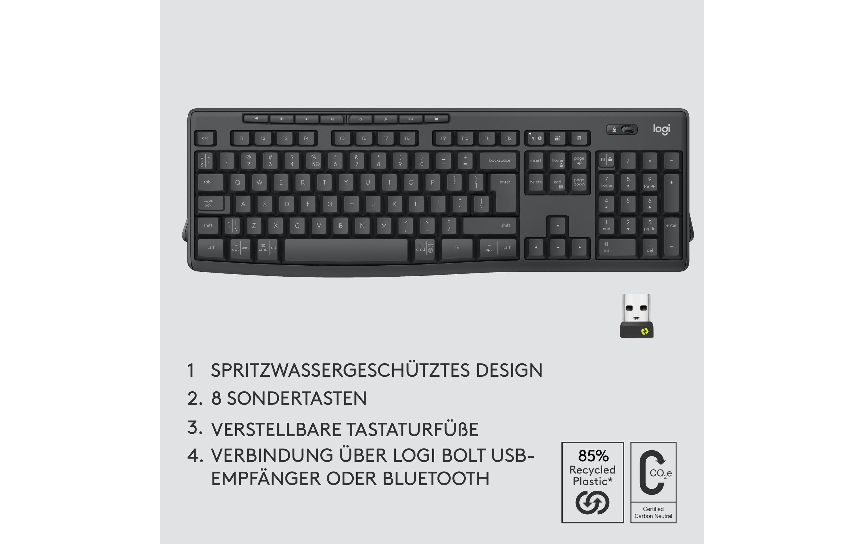 MK370 for BusinessKabellose Tastatur und geräuscharme Maus