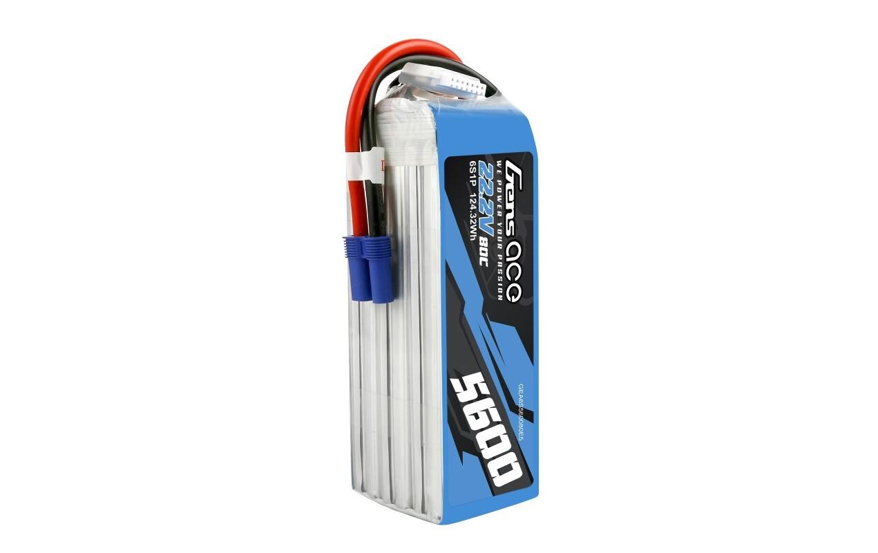 RC-Akku LiPo 5600 mAh 22.2 V 80C<br>6S Softcase LiPo Akku mit EC5 Stecker