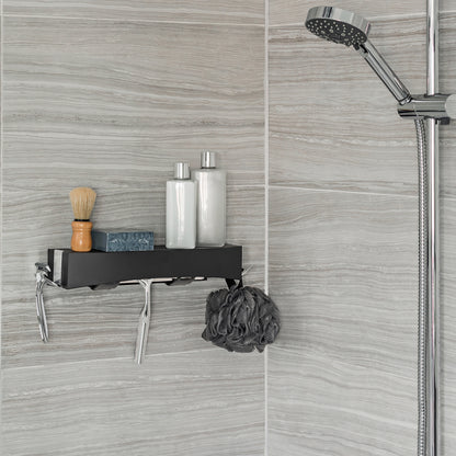 Etagère de douche sans perçage Clever noire