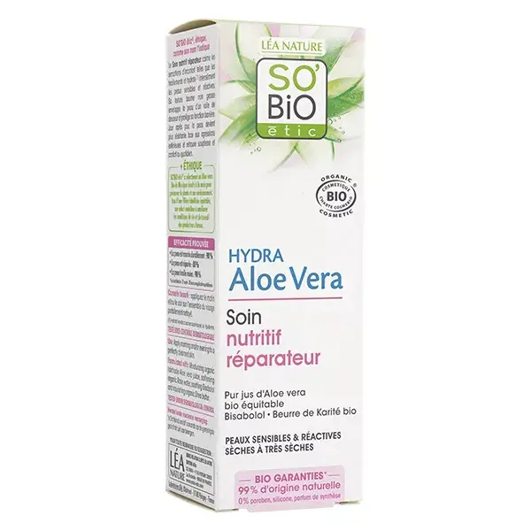 So'Bio Étic Hydra Aloe Vera Tratamento Nutritivo e Reparador Orgânico 50ml