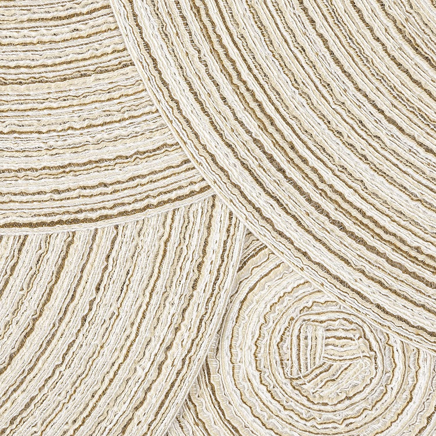 (6er Set) Ø38cm Baumwoll Tischunterlage Runde Teller Untersetzer Tischset - Beige