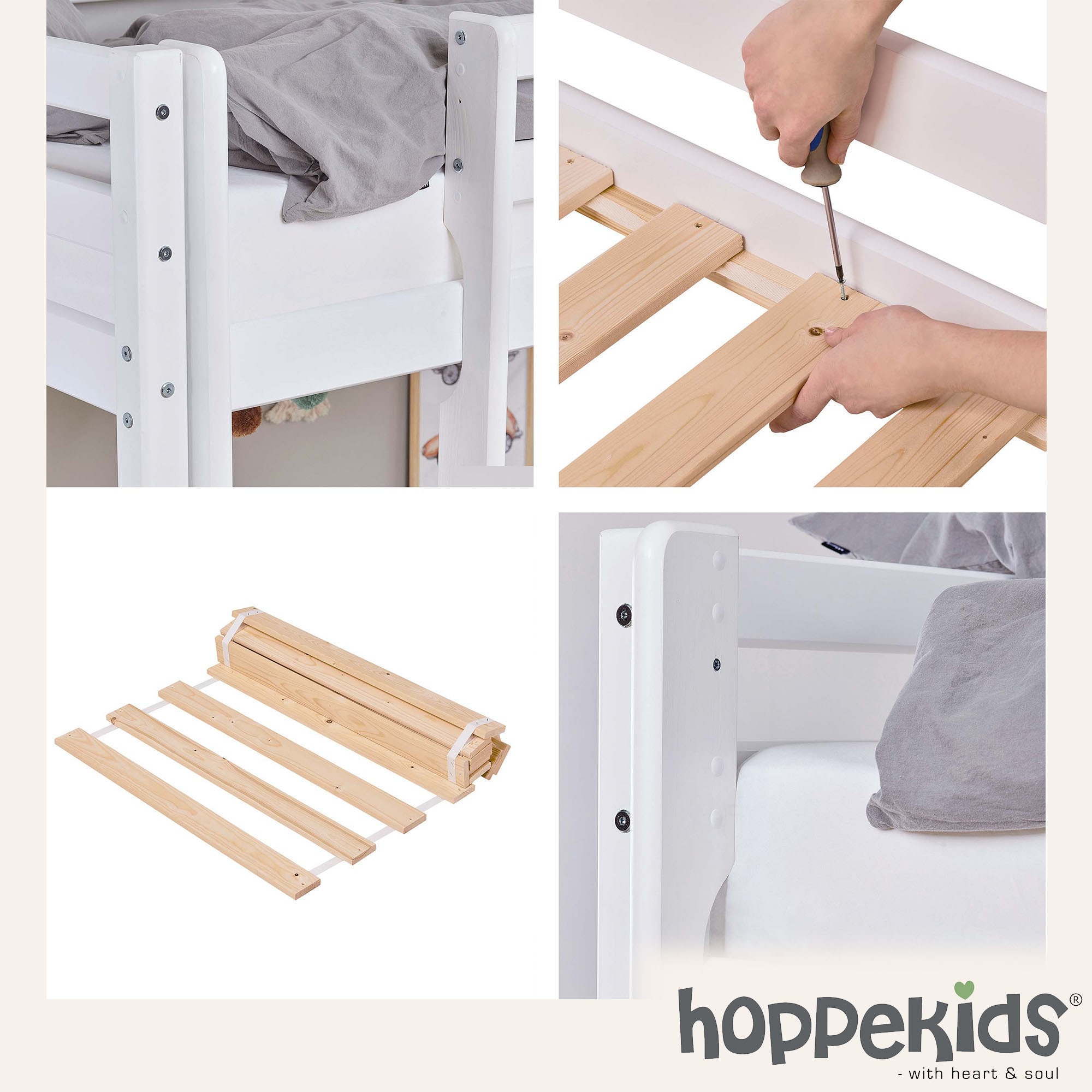 Hoppekids Hochbett »ECO Dream 90x200 mit Schreibtisch & Loungesofa / Gästebett« Kinderbett aus Massivholz, Sofa ausziehbar zum Gästebett