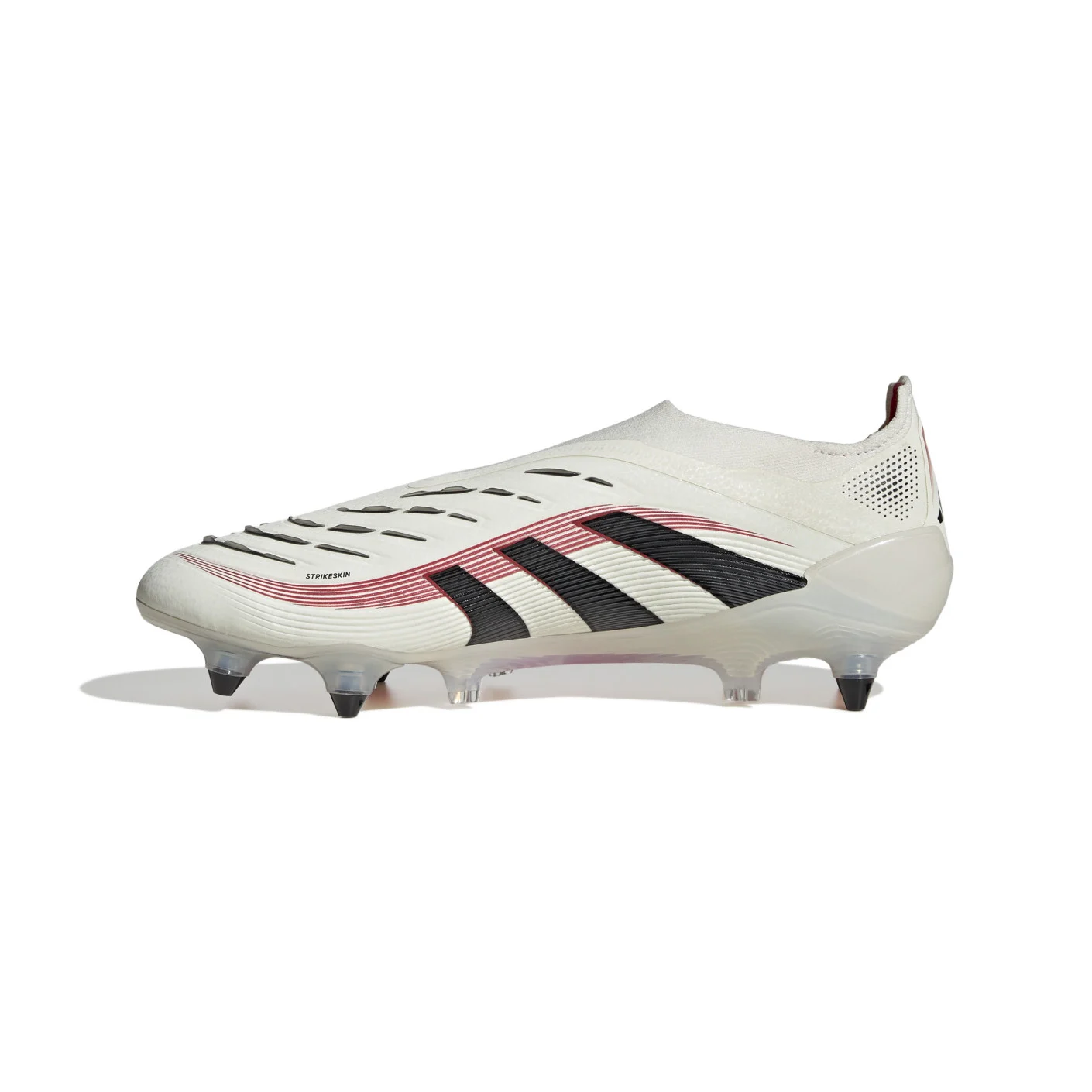 Adidas Predator Elite Veterloze IJzeren-Nop Voetbalschoenen (SG) Wit Zwart Rood
