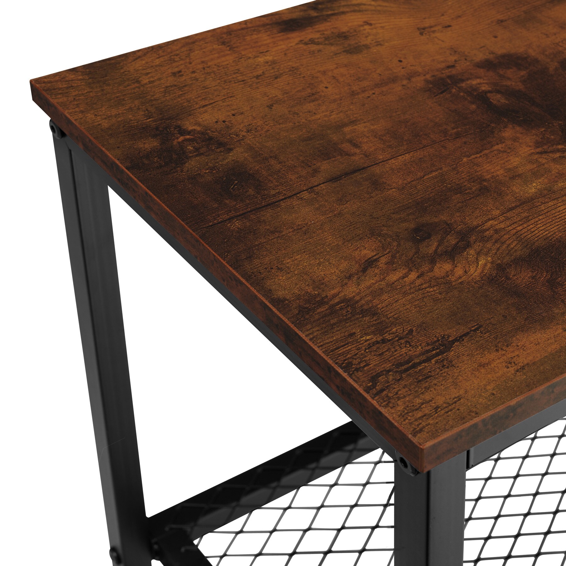 tectake® Konsolentisch, Industrial Style, mit Ablage und 2 Gitterablagen, 100 x 30 x 81 cm