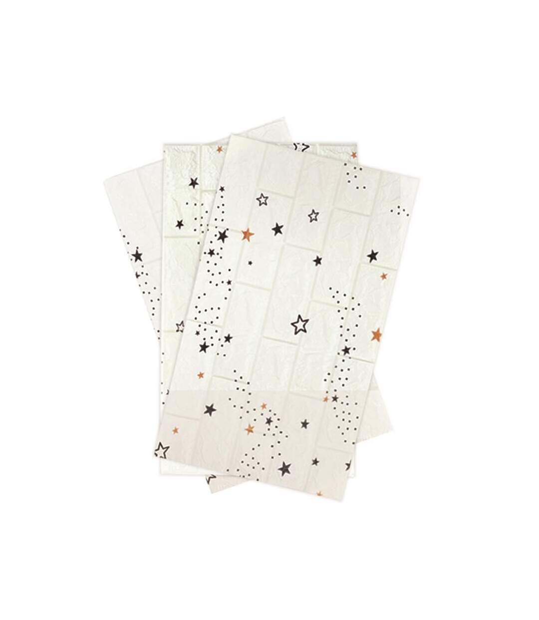 Paris Prix - Lot De 3 Stickers Effet Brique adhésif 70cm Blanc