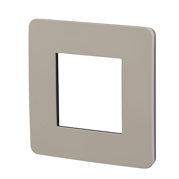 Plaque de finition simple Schneider Electric Unica Déco taupe liseré anthracite