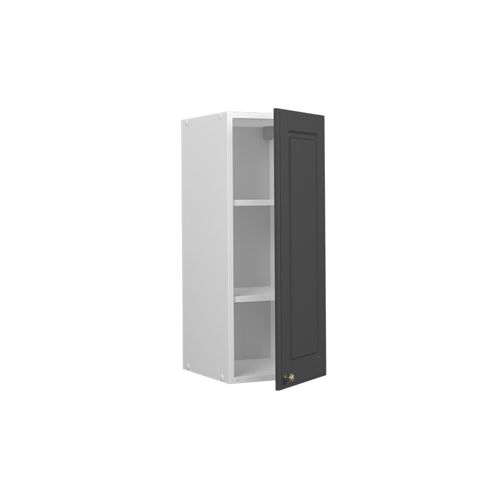 Vicco Hängeschrank Küchenschrank Küchenmöbel Fame-Line Weiß Anthrazit-Gold Landhaus 30 cm Küche Einbauküche Hängeschrank Drehtür Einlegeboden Küchenzeile