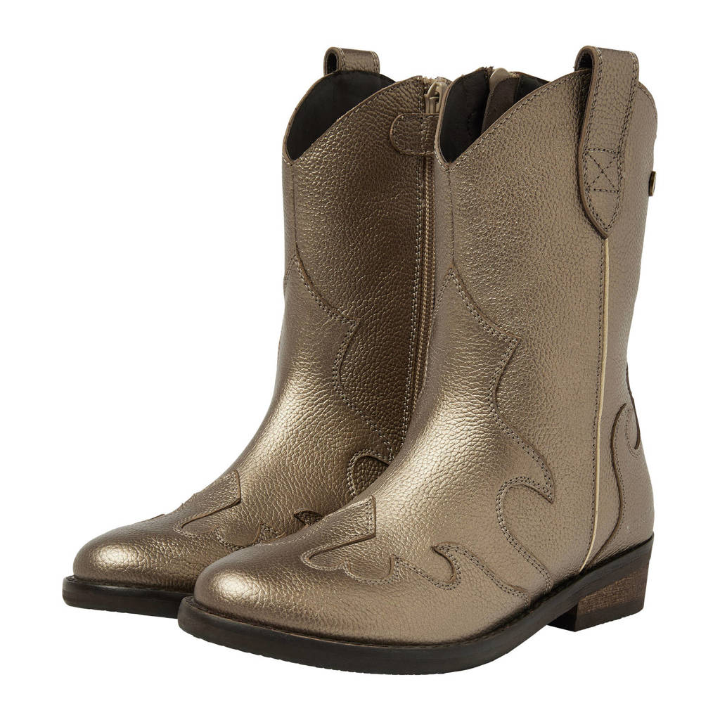 Vingino Lunaleren cowboylaarzen goud