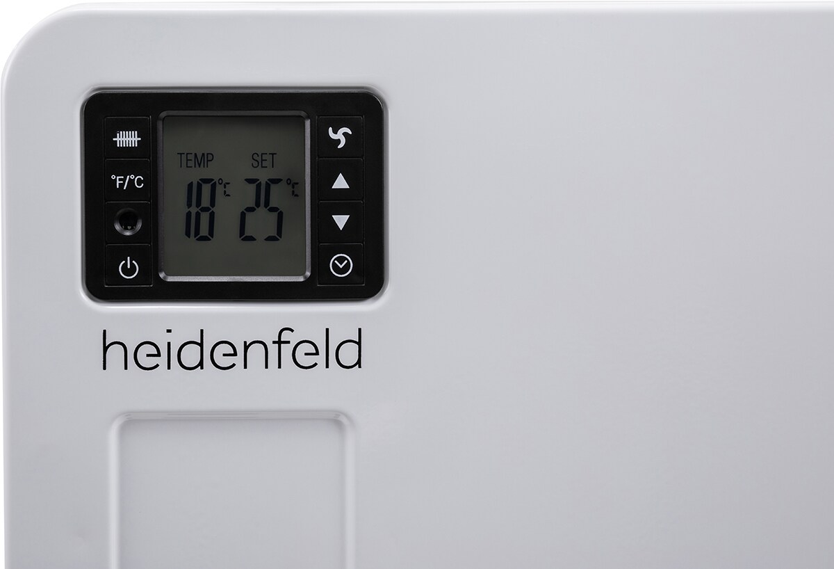 Heidenfeld Konvektorheizung EK100, Standgerät oder Wandmontage, 1000-2300 Watt, Timer, bis 40 m²