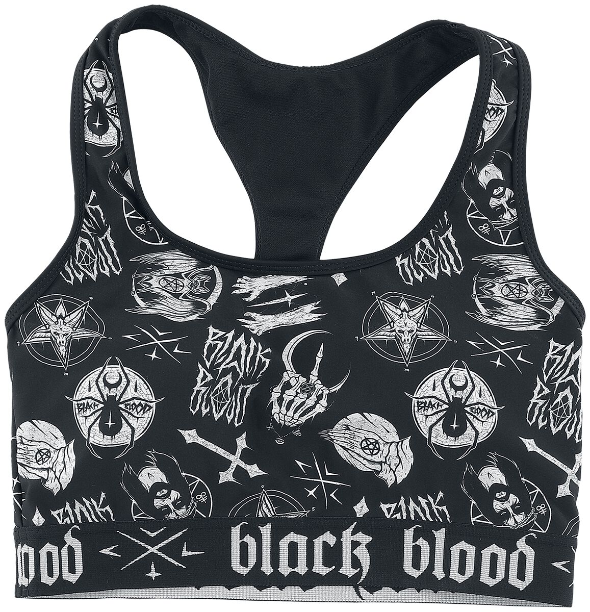 Haut de Bikini avec symboles occultes | Black Blood by Gothicana Haut de bikini