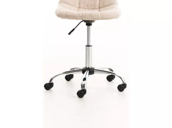 Chaise de bureau - Tissu & Métal chromé - Crème - Emil