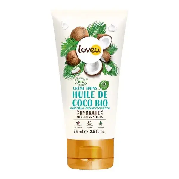 Lovea - Creme para as Mãos - Óleo de Coco Orgânico - Pele Seca 75ml