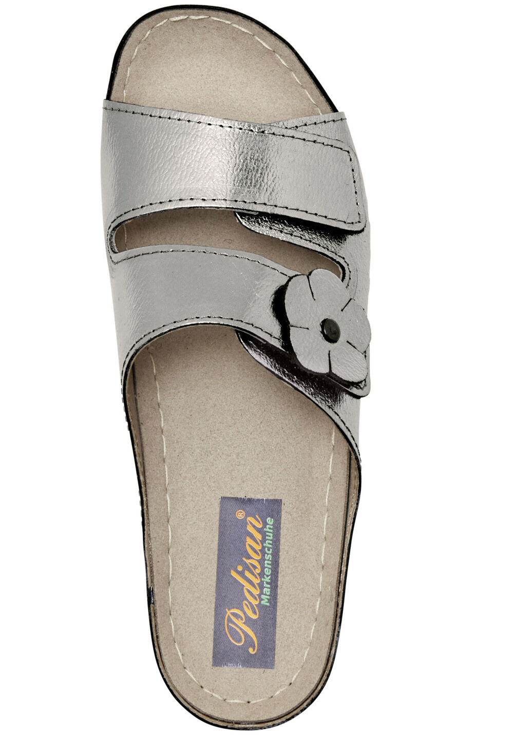 Pantolette mit Leder-Tieffussbett