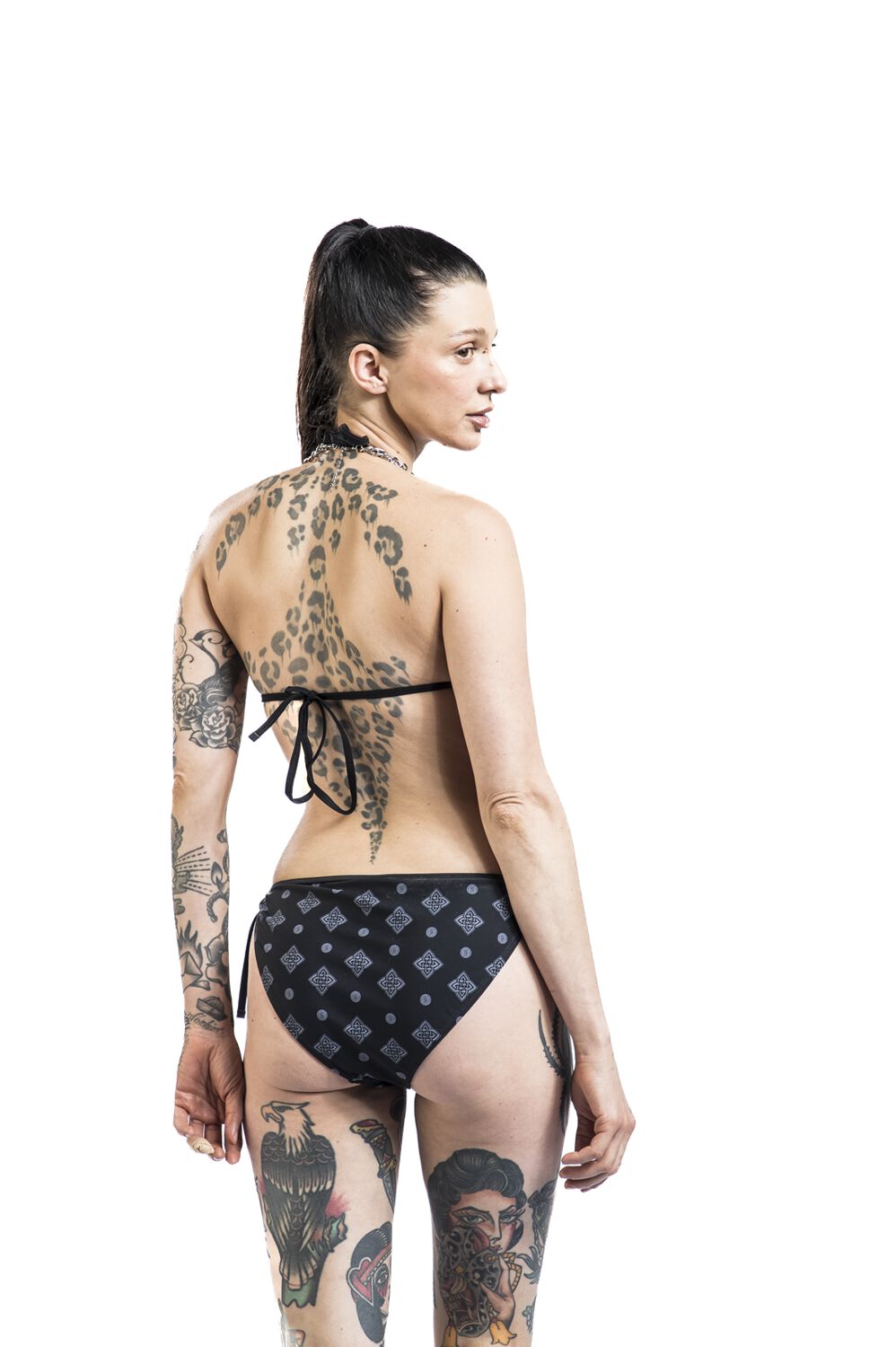Bikini Top With Celtic Prints | Black Premium by EMP Haut de bikini