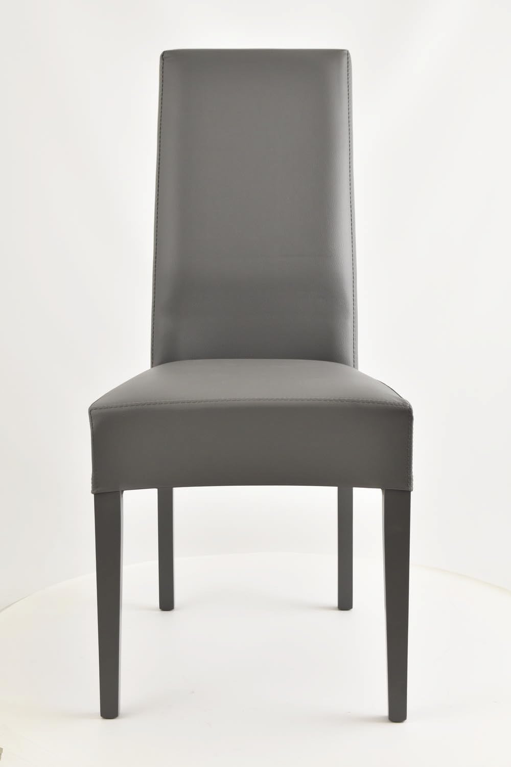 t m c s Tommychairs - 4er Set Moderne Stühle Luisa für Küche und Esszimmer, robuste Struktur aus lackiertem Buchenholz Farbe Dunkelgrau, gepolstert und mit dunkelgrauem Kunstleder bezogen