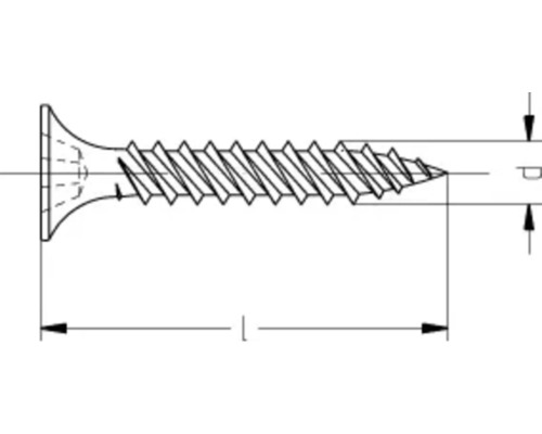 Gipsplaatschroef, gipsplaatschroef, fijne draad met kruiskop, 3,9 x 55 mm, gefosfateerd, 200 stuks