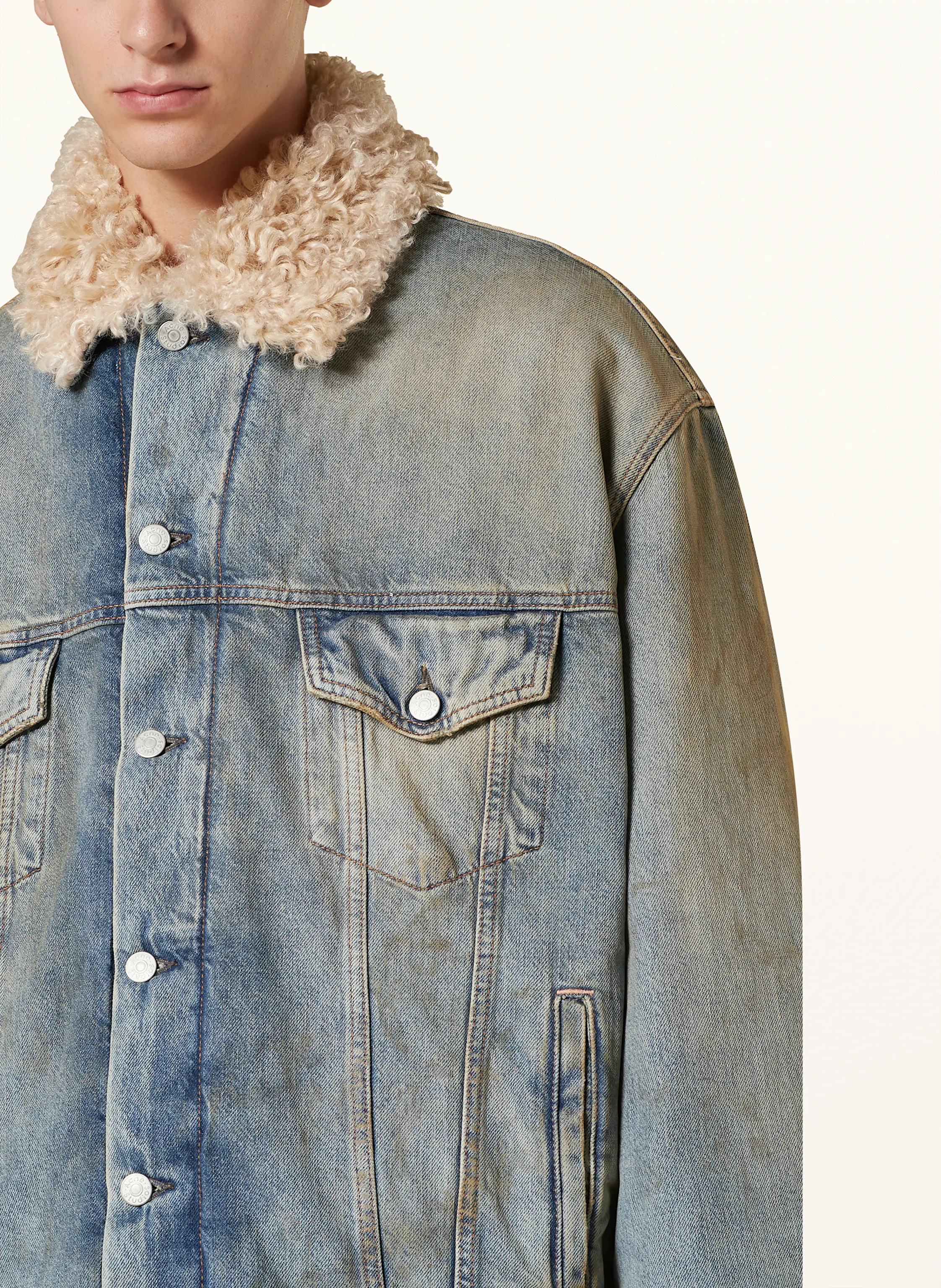 Acne Studios Jeansjacke mit Kunstfell