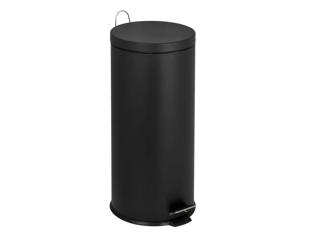 Poubelle de cuisine à pédale URBAN Noir Acier inoxydable 30 L