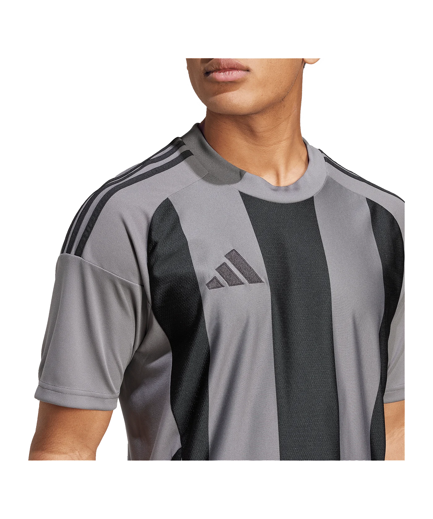 adidas Striped 24 Trikot Grau Schwarz