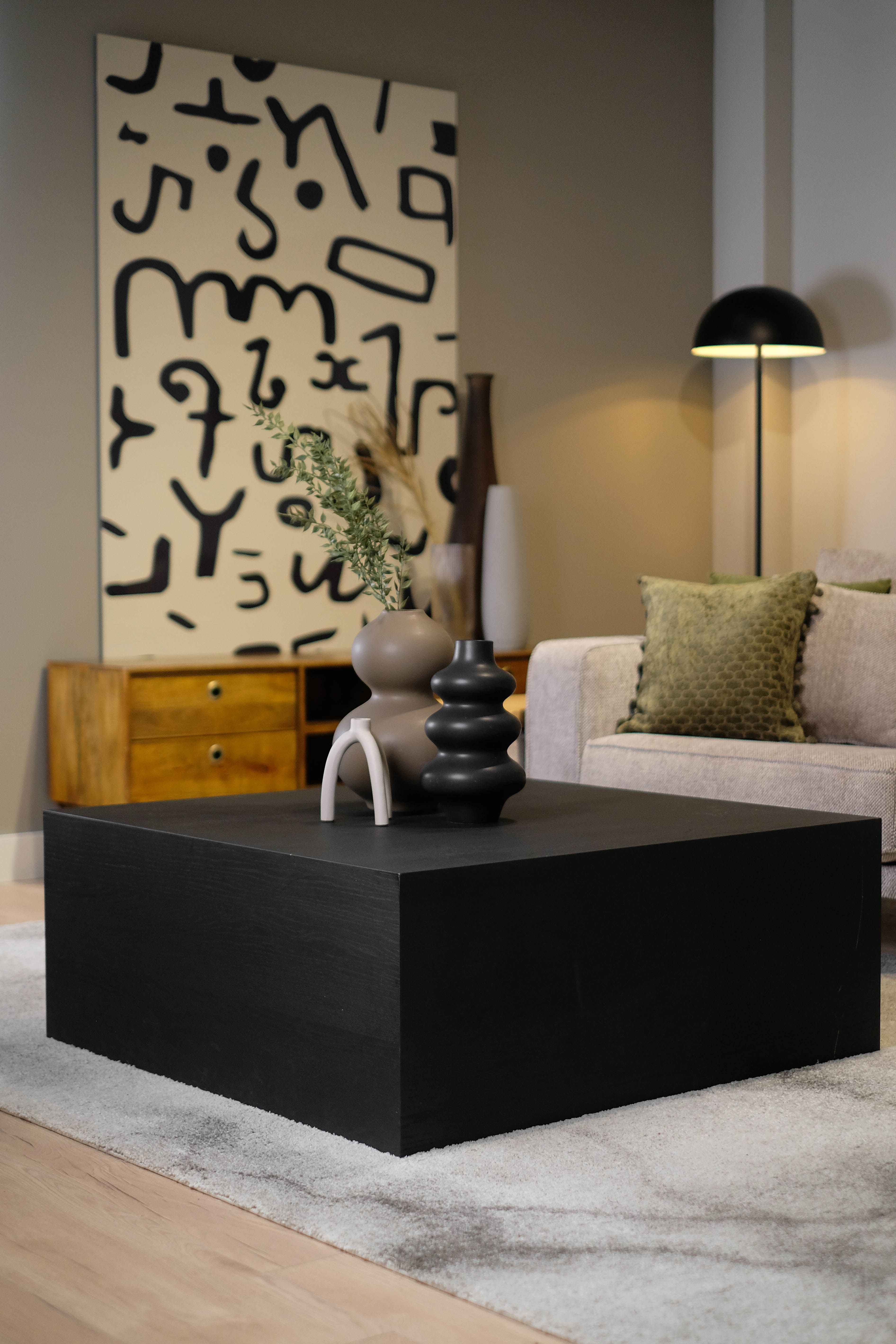 Salontafel zwart Felix B100 x D100 x H40 cm