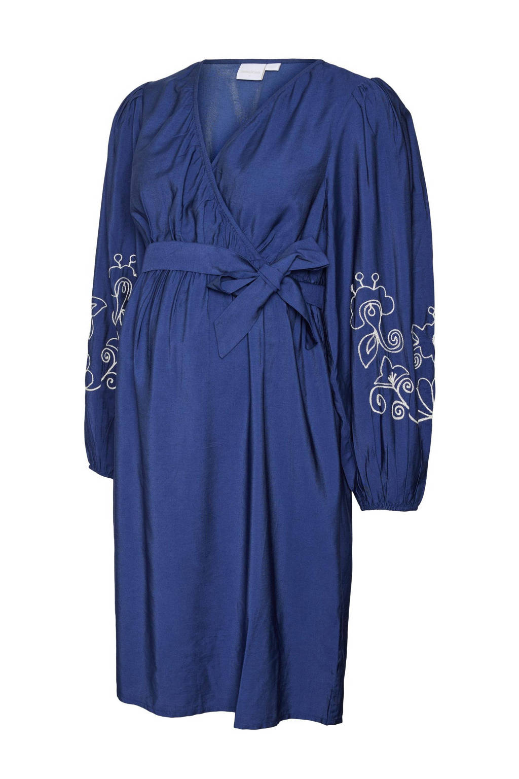 MAMALICIOUS zwangerschapsjurk MLNANAZ met printopdruk en plooien blauw