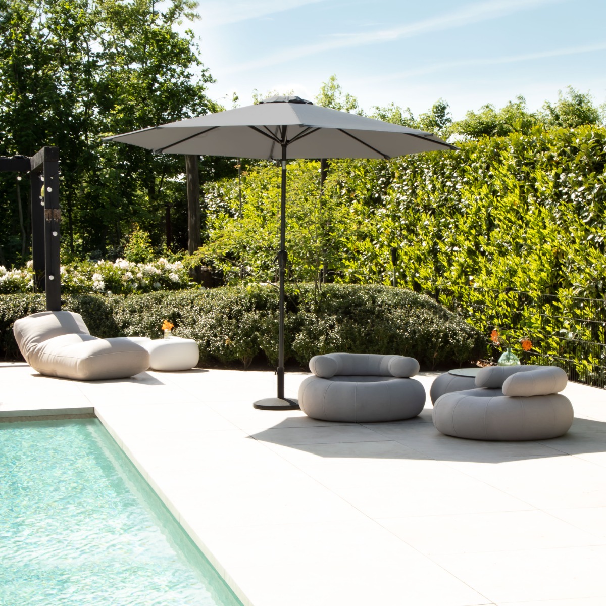 VONROC Recanati Ø300 cm Premium stokparasol - Grey