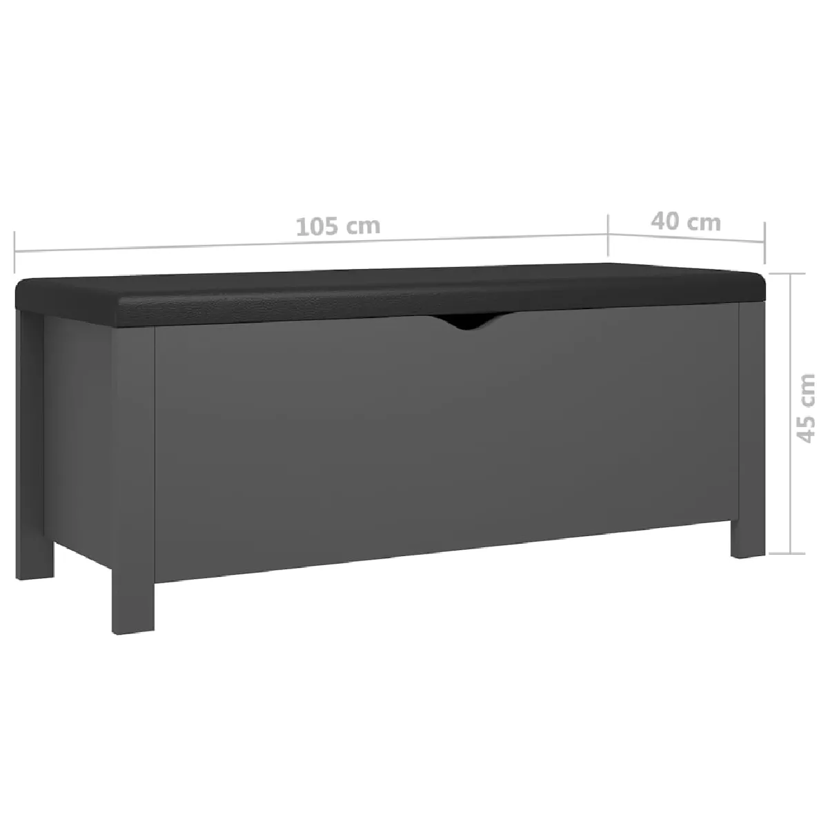 vidaXL Boîte de Rangement Gris