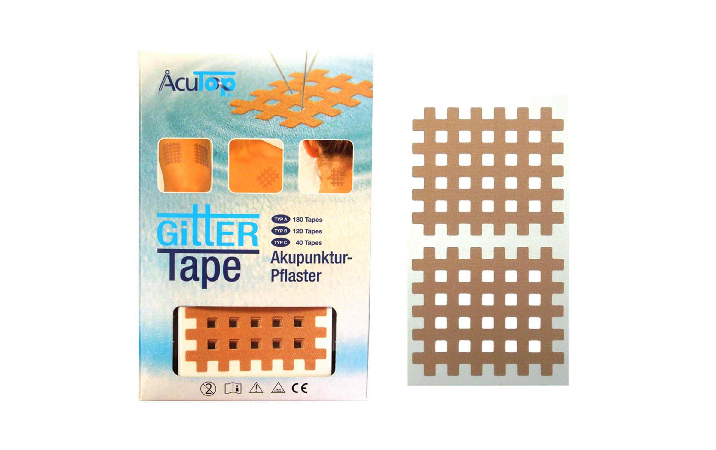 Gitter Tape Typ C 5.2 cm x 4.4 cm 40 StückAkupunkturpflaster gross