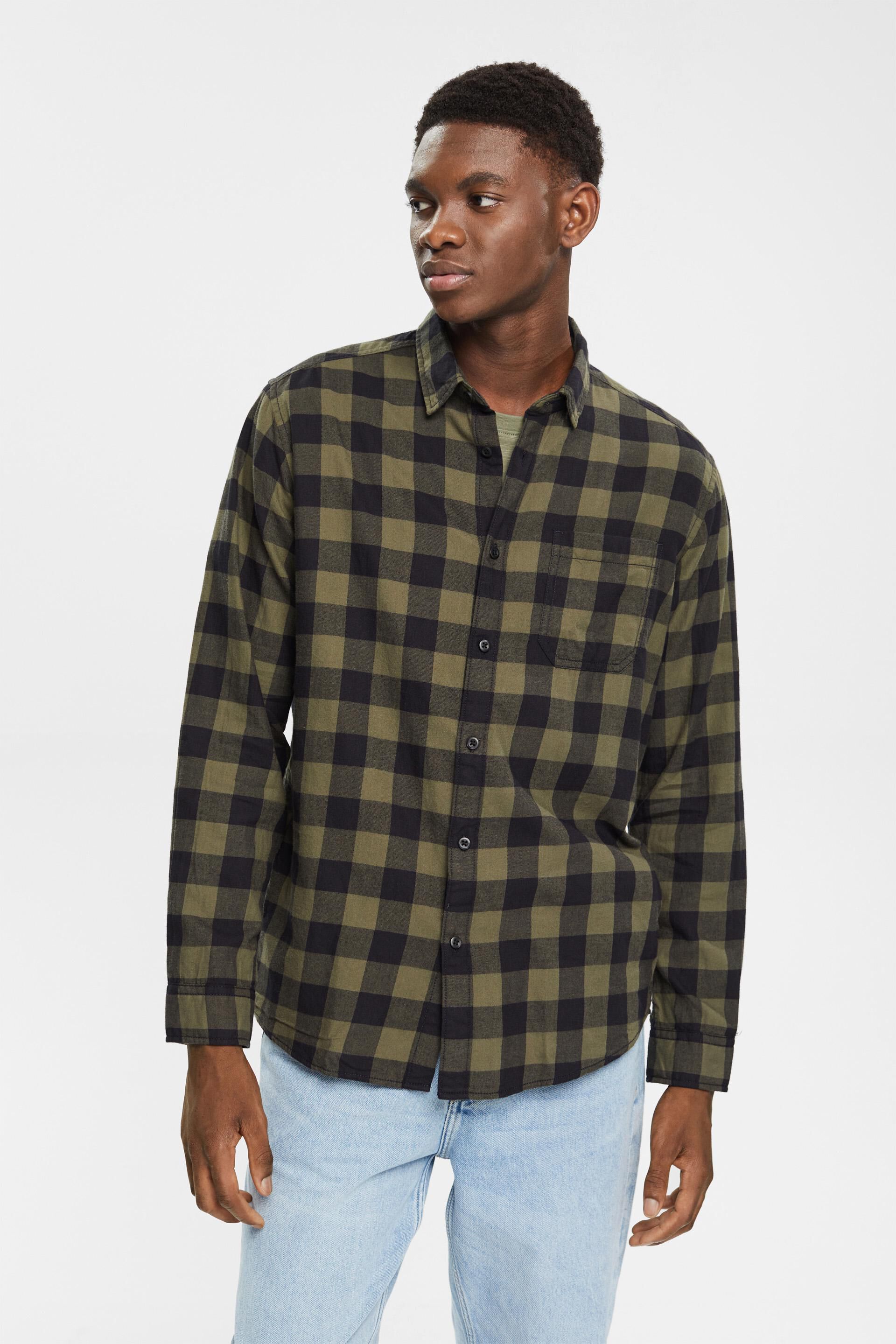 Chemise en flanelle de coton durable à carreaux vichy