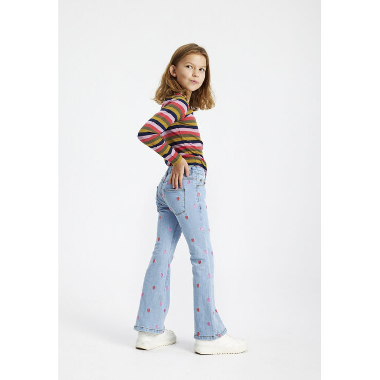 The New TNLaflared Embroidery Jeans Blå