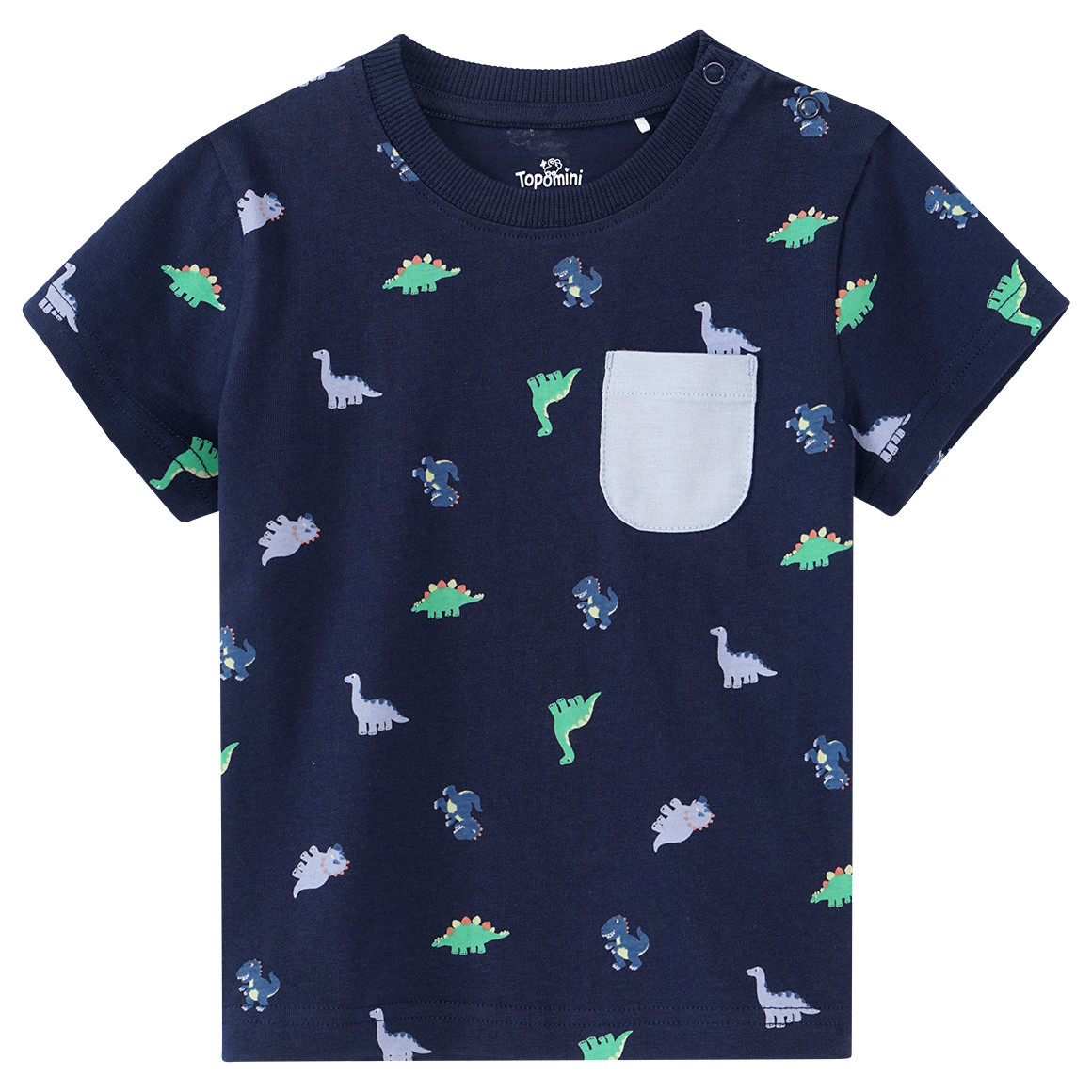 Topomini Baby T-Shirt mit Brusttasche dunkelblau