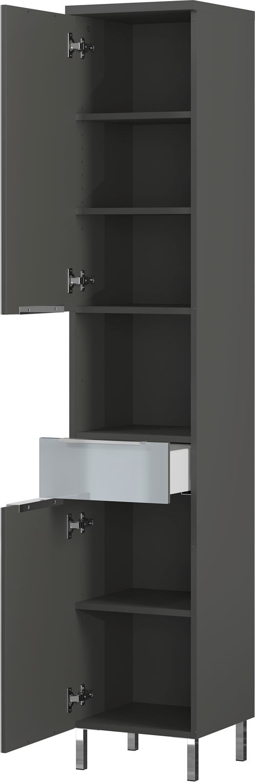 vito Hochschrank CORUS Graphit/ silbergrau