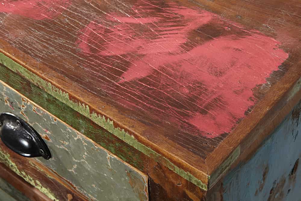 Einzigartiges Sideboard JAKARTA 125cm recyceltes Massivholz aus Fischerbooten