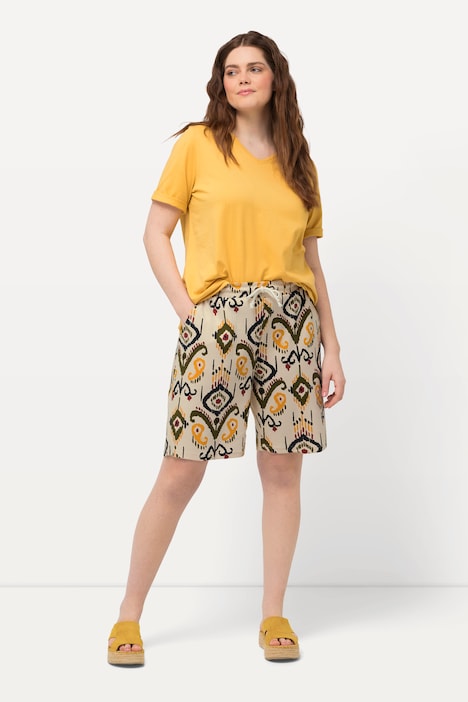 Jersey-Shorts, weites Bein, Elastikbund, Biobaumwolle