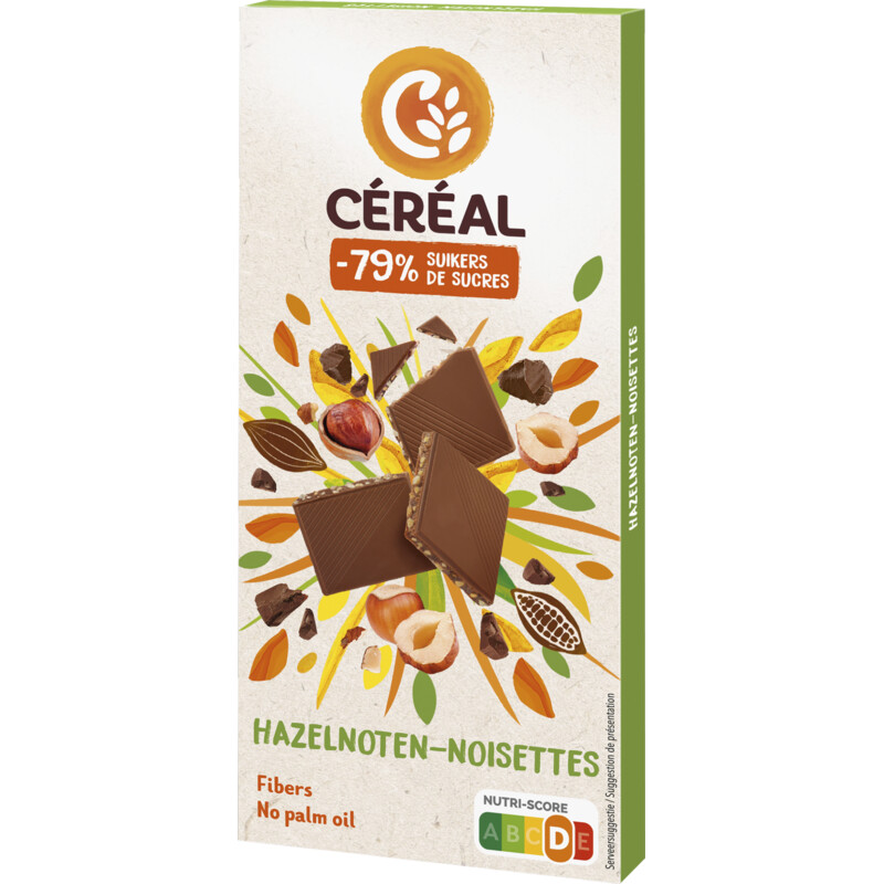 Céréal Melk chocolade-hazelnoten minder suikers