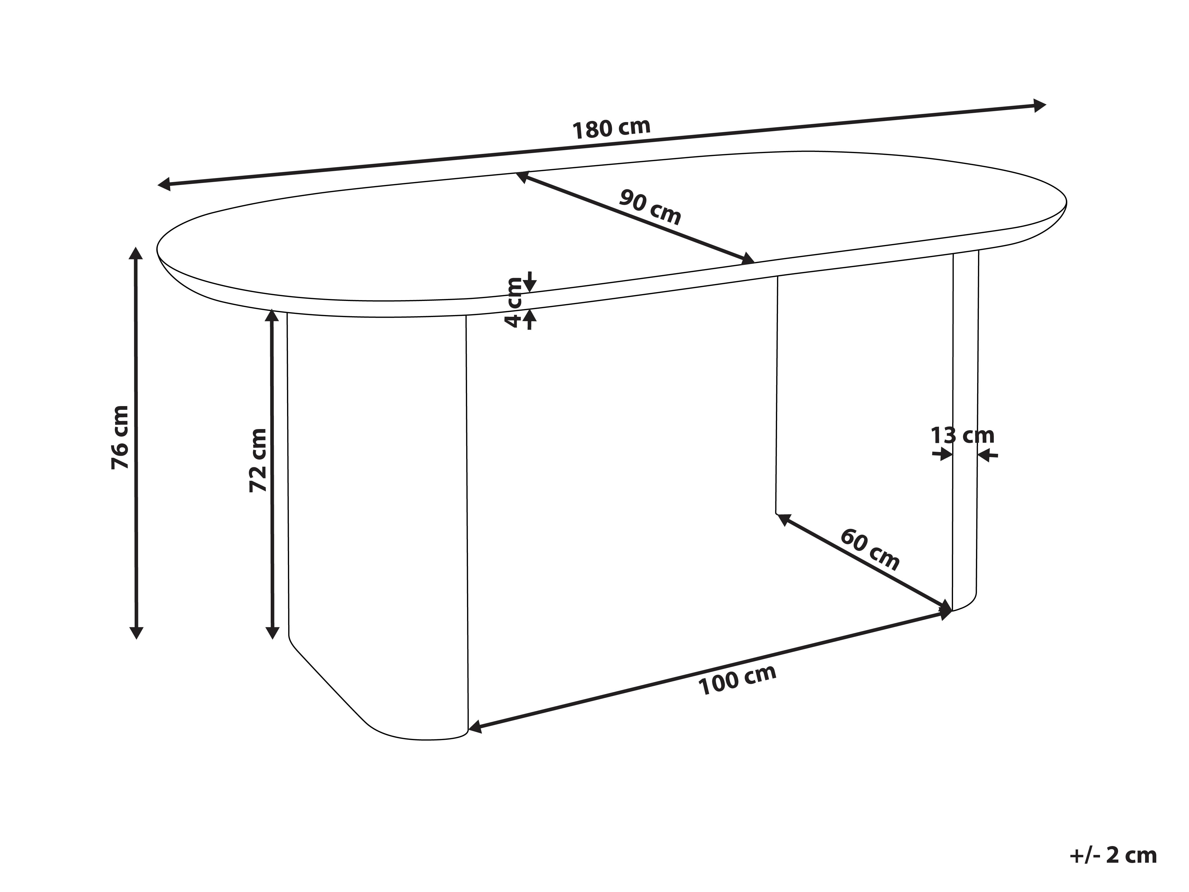 Eettafel MOBERLY Wit 90 cm 180 cm