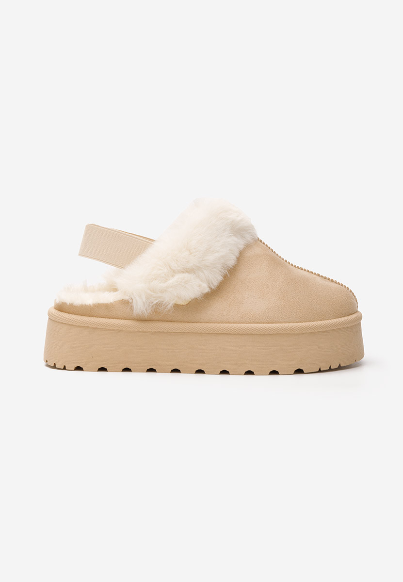 Mules à plateforme beige Edden