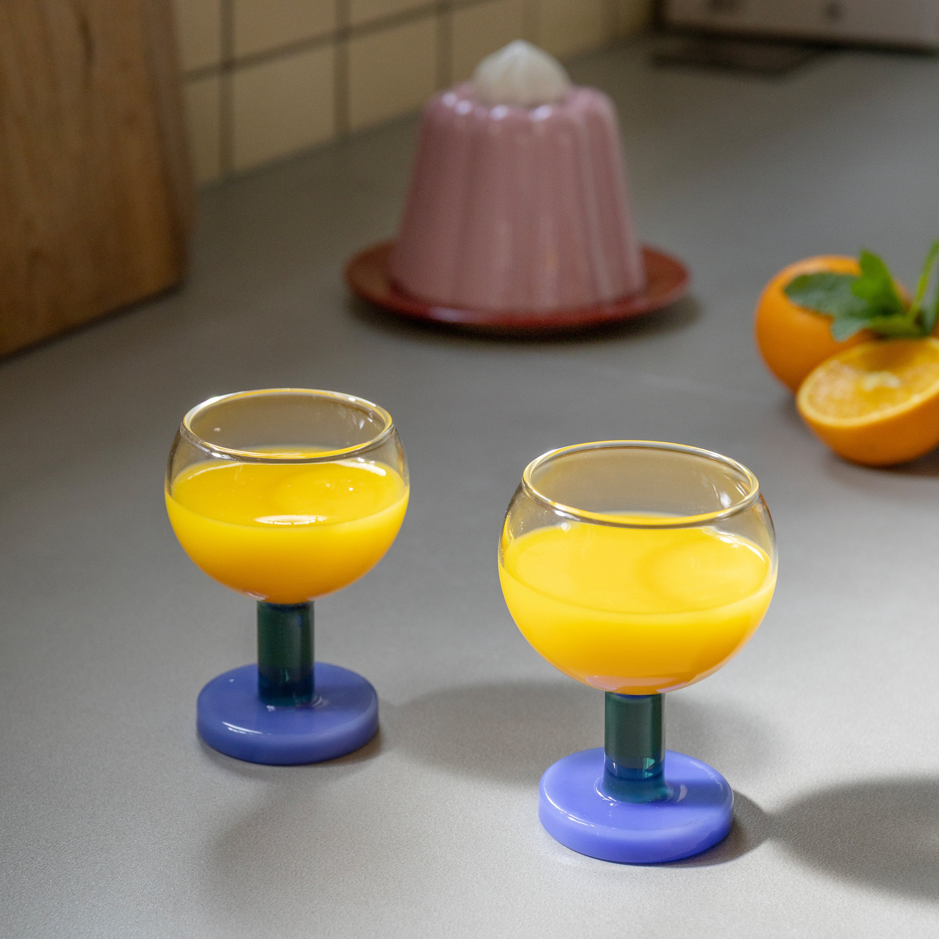 &k amsterdam Cantine Glas 2 st. - Blauw