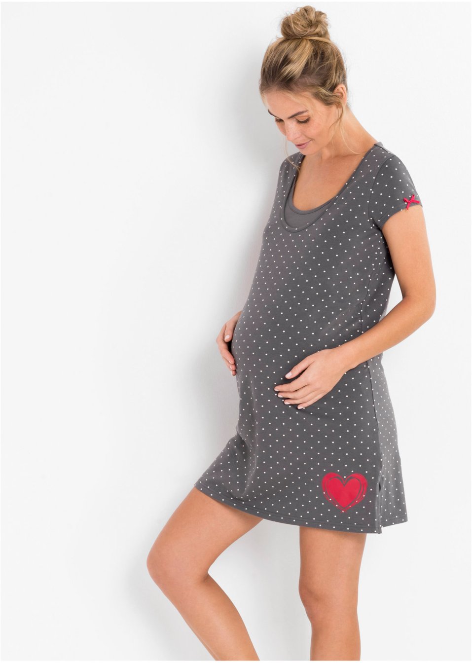 Chemise de nuit d'allaitement coton