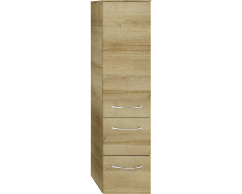 Pelipal Sunline 114 badkamermeubelset, BxHxD 160 x 200 x 51,5 cm, frontkleur: Riviera eiken, 5-delige badkamermeubelset en meer, inclusief witte keramische wastafel en badmeubel, spiegelkast met LED-verlichting, onderkast, wandkast