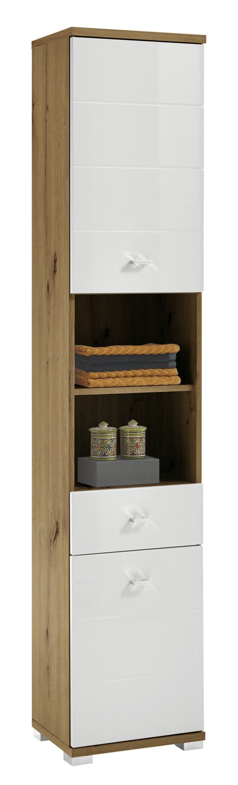 Hochschrank Pool Weiß/Artisan Nachbildung ca. 38 x 190 x 30 cm