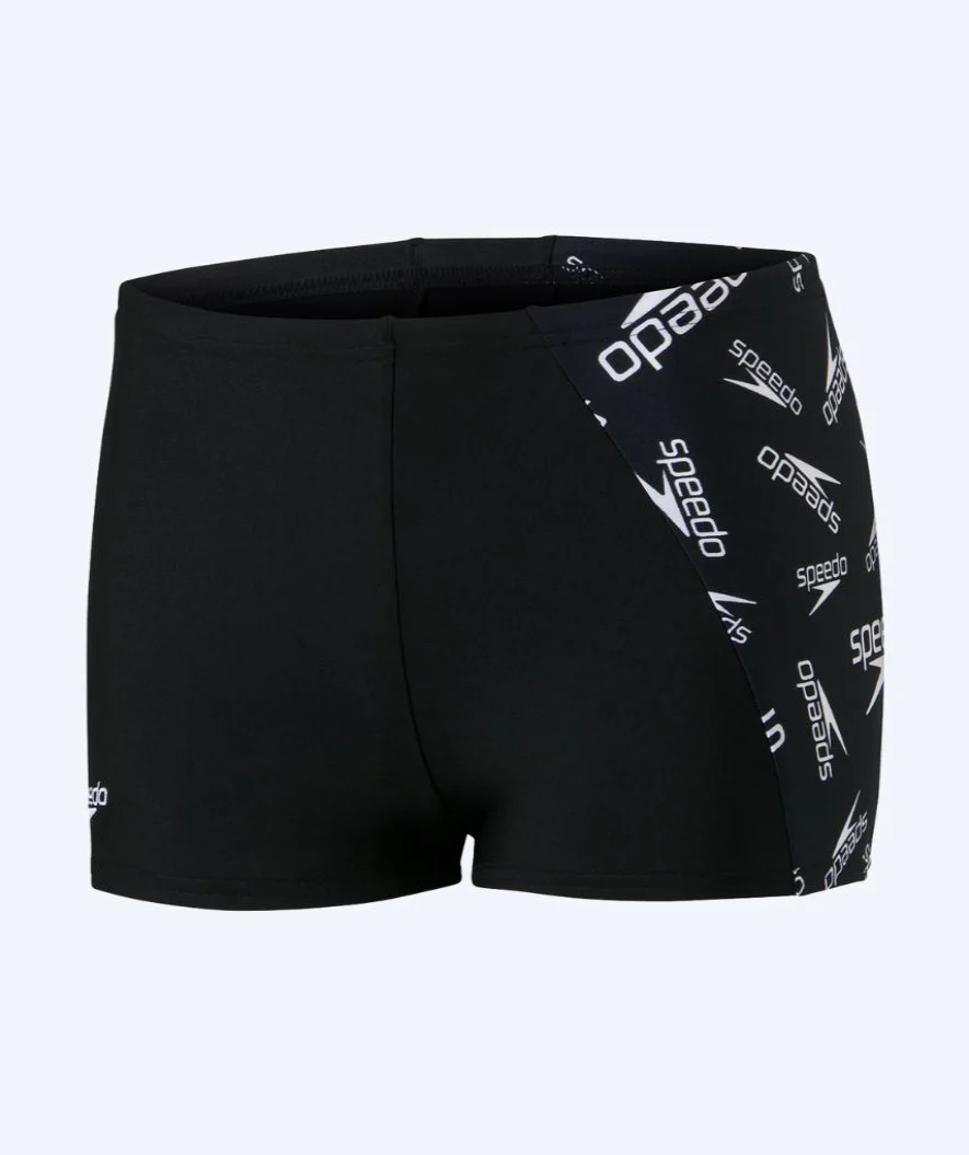 Speedo aquashorts til drenge - Allover Panel - Sort/hvid