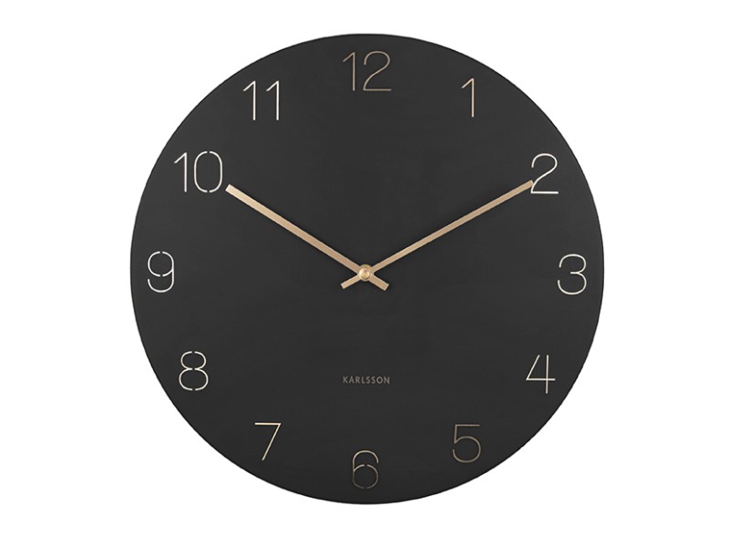 Wall Clock Charm Engraved Numbers KA5762BK Black