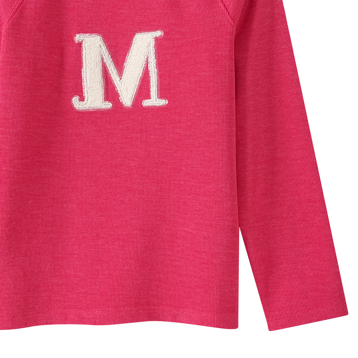 Yigga Mädchen Pullover mit Frottee Schriftzug pink