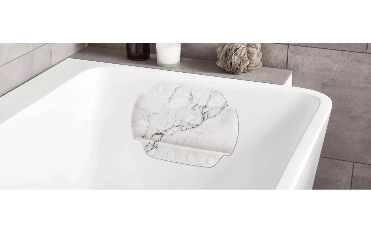 Nackenkissen Marble 32 x 22 cm, Grau-Marmor/WeissNackenpolster für Badewanne